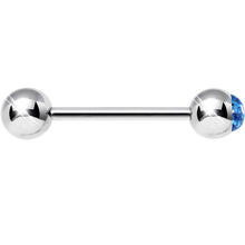 Load image into Gallery viewer, Aqua Glitter Follow the Party Barbell Tongue Ring