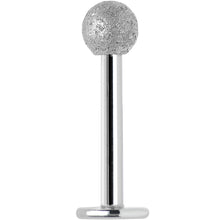 Load image into Gallery viewer, 16G 5/16 Silver Sandblasted Steel Monroe Labret 3mm Ball