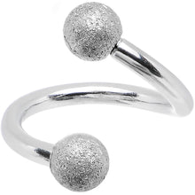 Load image into Gallery viewer, 16G 5/16 Silver Sandblasted Steel Spiral Barbell 3mm Ball