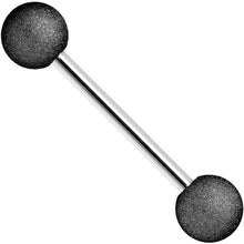 将图片加载到图库查看器,Black Sandblasted Steel Barbell Tongue Ring