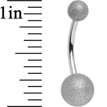 Load image into Gallery viewer, 14G 1/2 Silver Sandblasted Steel Belly Ring 5mm and 8mm Ball