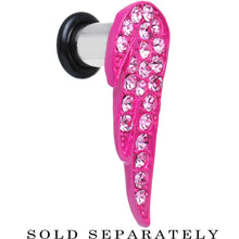 Load image into Gallery viewer, 2G Pink Gem Brilliant Angel Wing Single Flare Steel Plug
