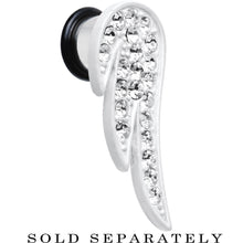 Load image into Gallery viewer, 00G Clear Gem Brilliant Angel Wing Single Flare Steel Plug