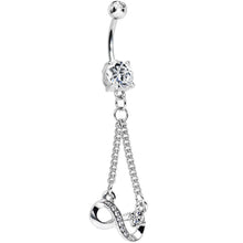 将图片加载到图库查看器,Clear Cubic Zirconia Dazzling Infinity Symbol Dangle Belly Ring