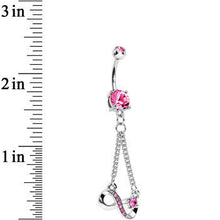 Load image into Gallery viewer, Pink Cubic Zirconia Dazzling Infinity Symbol Dangle Belly Ring