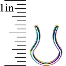 Load image into Gallery viewer, 14G 5/8 Rainbow Anodized Titanium Septum Retainer