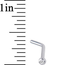 Load image into Gallery viewer, 18G Clear Gem Stainless Steel L-Shaped Nose Ring 1/4