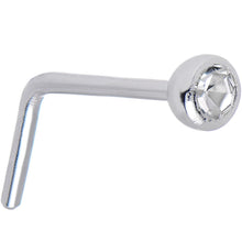 Load image into Gallery viewer, 22G Clear Gem Stainless Steel L-Shaped Nose Ring 1/4