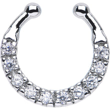 Load image into Gallery viewer, Clear CZ Wreath of Sparkle Non-Pierced Clip On Fake Septum Ring