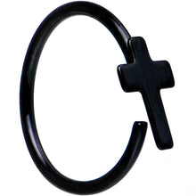 Load image into Gallery viewer, 20G 5/16 Black IP Divine Cross Nose Hoop