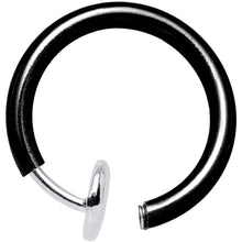 Load image into Gallery viewer, 3/8 Black Titanium IP Spring Loaded Fake Nose Ring Body Jewelry Hoop
