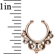 Load image into Gallery viewer, Rose Gold Tempest of Swirls Non-Pierced Clip On Fake Septum Ring