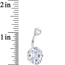 Load image into Gallery viewer, 925 Sterling Silver Clear CZ Brilliant Octagon Belly Ring