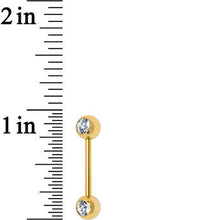 Load image into Gallery viewer, 14G 9/16 CZ Gold Anodized All About Me Nipple Barbell Set