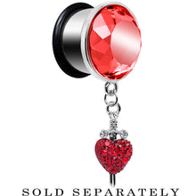 Load image into Gallery viewer, 5/8 Red Gem Sword and Paved Heart Steel Plug