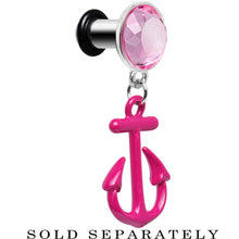 Load image into Gallery viewer, 4G Pink Dangling Anchor Steel Plug