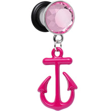 将图片加载到图库查看器,0G Pink Dangling Anchor Steel Plug
