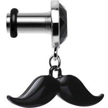 Load image into Gallery viewer, 4G Black Dangling Mustache Steel Plug