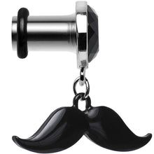 将图片加载到图库查看器,2G Black Dangling Mustache Steel Plug