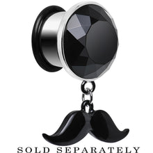 将图片加载到图库查看器,9/16 Black Dangling Mustache Steel Plug