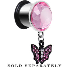 Load image into Gallery viewer, 1/2 Pink Gem Night Belongs to the Bat Steel Plug