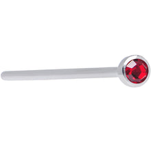 将图片加载到图库查看器,20G 3/4 Red CZ Steel Straight Fishtail Nose Ring 2mm