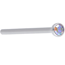 Load image into Gallery viewer, 18G 3/4 Aurora CZ Steel Straight Fishtail Nose Ring 2mm