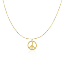 Load image into Gallery viewer, 14k Yellow Gold with Peace Symbol Pendant