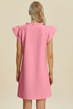 Load image into Gallery viewer, Double Take Full Size Ruffled V-Neck Cap Sleeve Dress – Ruffled V-Neck Dress, Cap Sleeve Dress, Elegant Ruffled Dress, Flattering V-Neck Dress, Stylish Full-Size Dress, Comfortable Ruffle Dress, Chic Cap Sleeve Dress