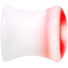 Load image into Gallery viewer, 0G White Red Acrylic Adoring Heart Saddle Plug