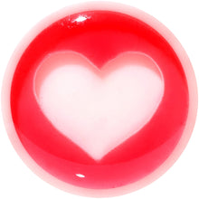 Load image into Gallery viewer, 00G White Red Acrylic Adoring Heart Saddle Plug