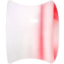 Load image into Gallery viewer, 00G White Red Acrylic Adoring Heart Saddle Plug