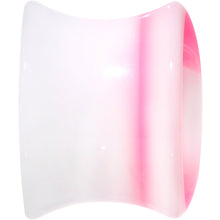 Load image into Gallery viewer, 9/16 White Pink Acrylic Adoring Heart Saddle Plug