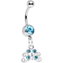 Load image into Gallery viewer, Aqua Gem Pretty Petite Butterfly Dangle Belly Ring