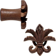 Load image into Gallery viewer, 2G Organic Wood Fleur-De-Lis Hand Carved Plug Set