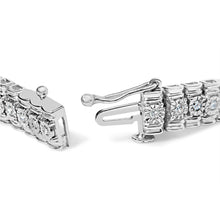 Load image into Gallery viewer, .925 Sterling Silver 1.0 Cttw Diamond Collar Line Link Bracelet (I-J Color, I1-I2 Clarity) - Size 7.25" Inches