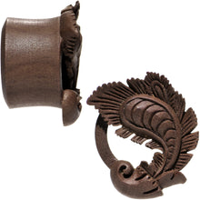 Load image into Gallery viewer, 1 inch Organic Wood Heaven's Nectar Hand Carved Plug Set