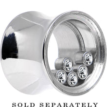 将图片加载到图库查看器,1/2 Moveable Clear Cubic Zirconia Stainless Steel Saddle Plug
