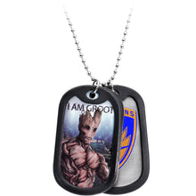 Load image into Gallery viewer, Licensed Steel Guardians and Groot Double Dog Tag Pendant Necklace