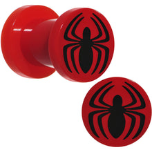 Load image into Gallery viewer, 2G Red Acrylic Licensed Spider-Man Logo Screw Fit Plug Set