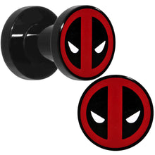 将图片加载到图库查看器,4G Black Acrylic Licensed Deadpool Logo Screw Fit Plug Set