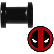 Load image into Gallery viewer, 2G Black Acrylic Licensed Deadpool Logo Screw Fit Plug Set