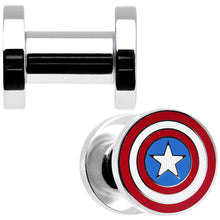 Load image into Gallery viewer, 4G Stainless Steel Licensed Captain America Screw Fit Plug Set