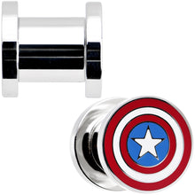 Load image into Gallery viewer, 0G Stainless Steel Licensed Captain America Screw Fit Plug Set