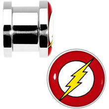 Load image into Gallery viewer, 7/16 Stainless Steel Licensed The Flash Logo Screw Fit Plug Set