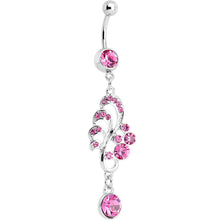 将图片加载到图库查看器,Pink Gem Summertime Drifting Leaf Dangle Belly Ring