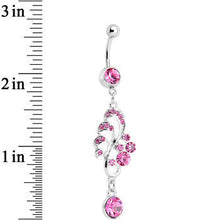 将图片加载到图库查看器,Pink Gem Summertime Drifting Leaf Dangle Belly Ring