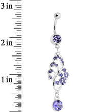 将图片加载到图库查看器,Purple Gem Summertime Drifting Leaf Dangle Belly Ring