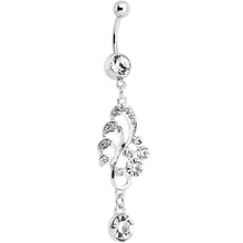 将图片加载到图库查看器,Clear Gem Summertime Drifting Leaf Dangle Belly Ring