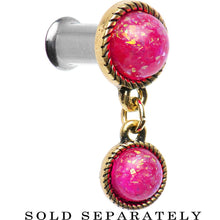 Load image into Gallery viewer, Double Pink Imitation Opal Dangle Plug Sizes 5mm to 1 Inch